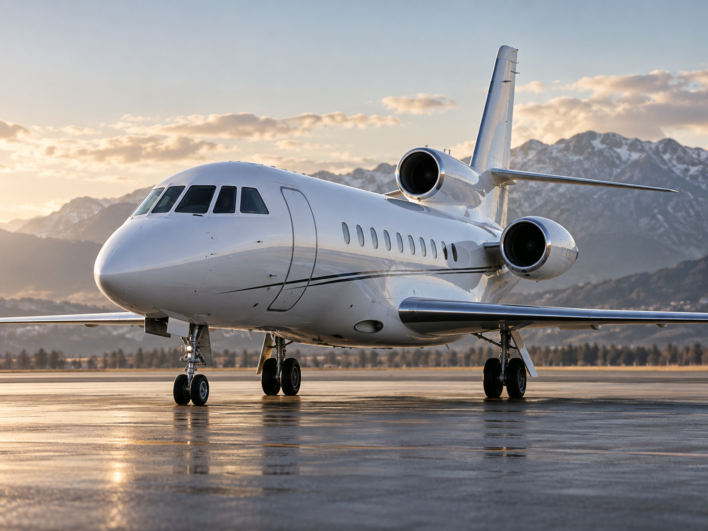 Dassault Falcon 900LX style business jet on the apron